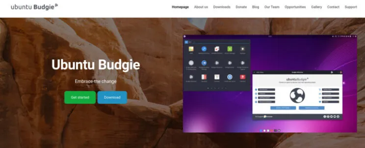 This image shows Ubuntu Budgie website