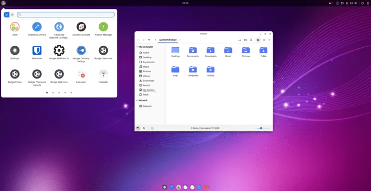 This image shows default settings of Orchis theme