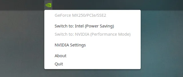 Nvidia Menu